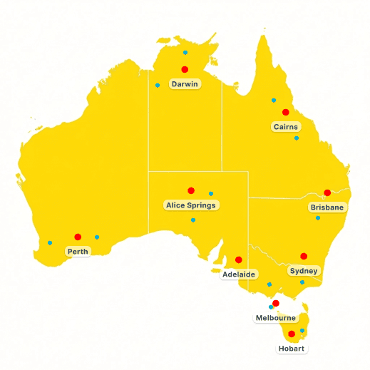Australia coverage map